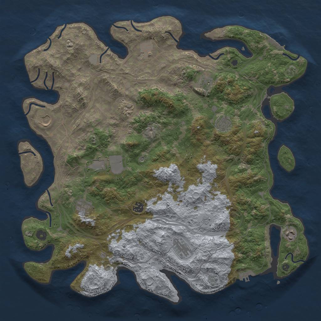 Rust Map: Procedural Map, Size: 4500, Seed: 182240, 20 Monuments