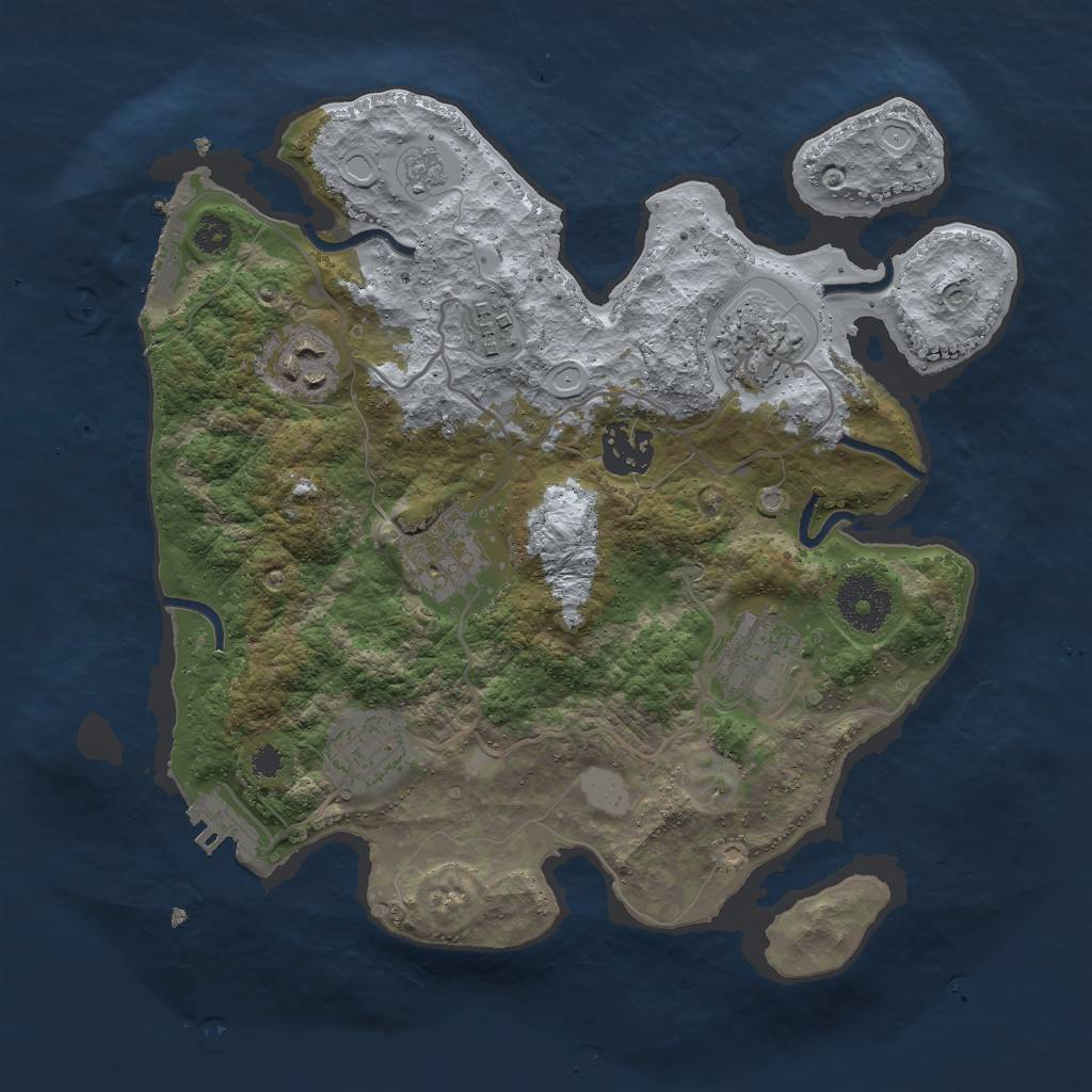 Rust Map: Procedural Map, Size: 3000, Seed: 1623294, 15 Monuments