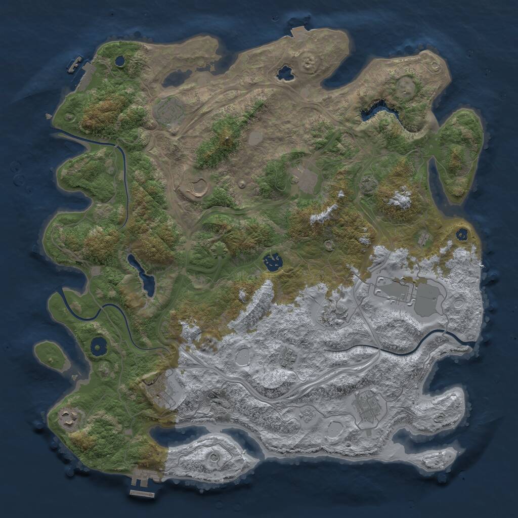 Rust Map: Procedural Map, Size: 4250, Seed: 1403704960, 16 Monuments