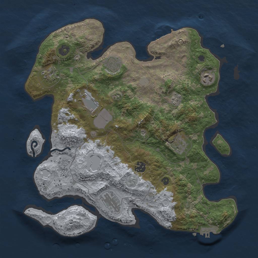 Rust Map: Procedural Map, Size: 3500, Seed: 72417359, 17 Monuments