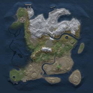 Thumbnail Rust Map: Procedural Map, Size: 3000, Seed: 11789, 11 Monuments