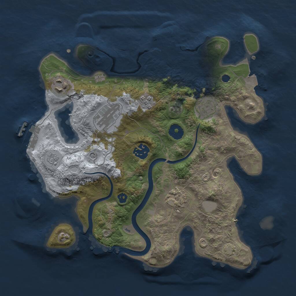 Rust Map: Procedural Map, Size: 3000, Seed: 8032195, 12 Monuments