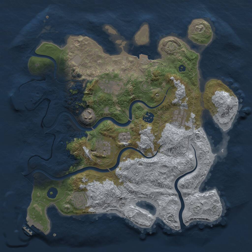 Rust Map: Procedural Map, Size: 3500, Seed: 45012115, 13 Monuments