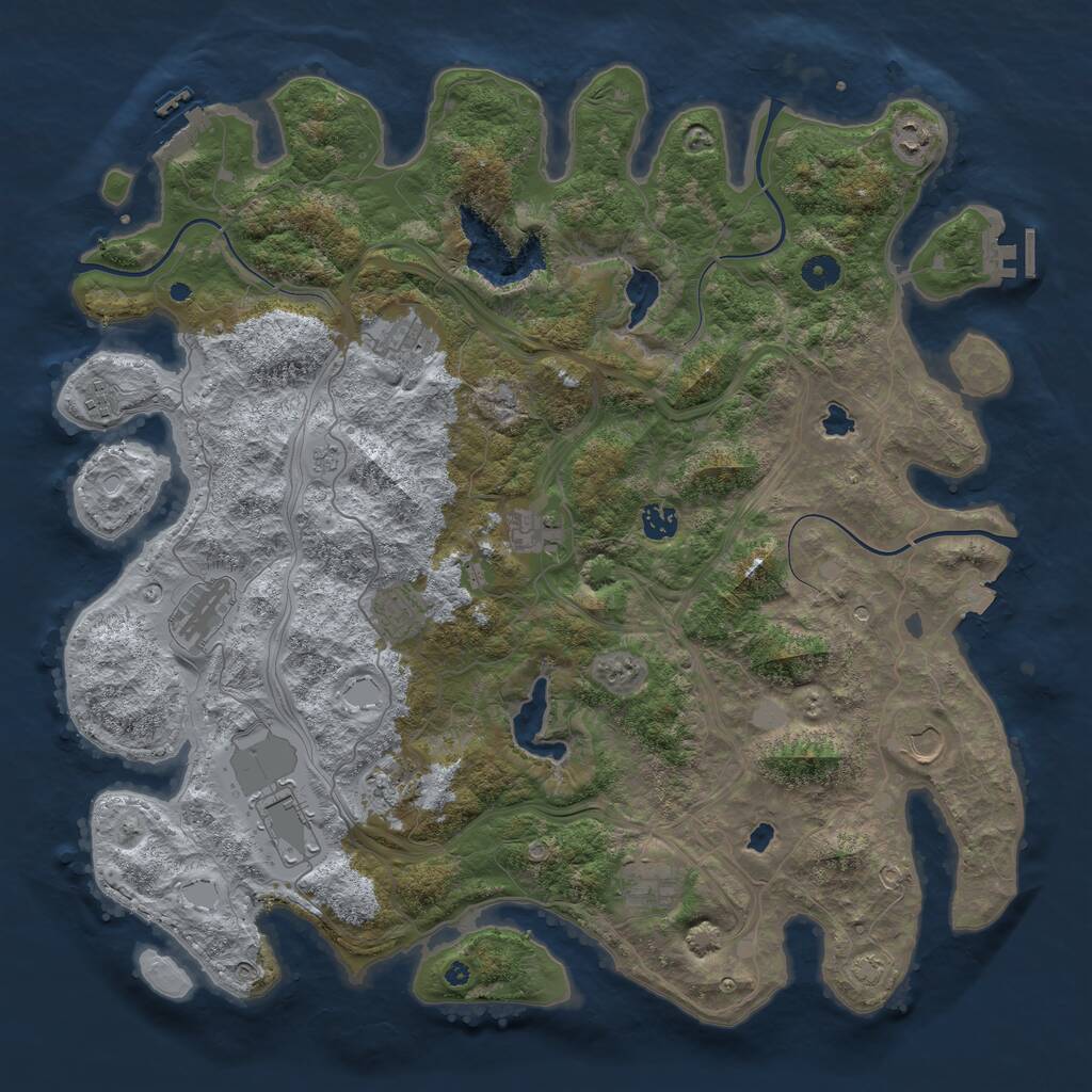 Rust Map: Procedural Map, Size: 4500, Seed: 6478554, 17 Monuments