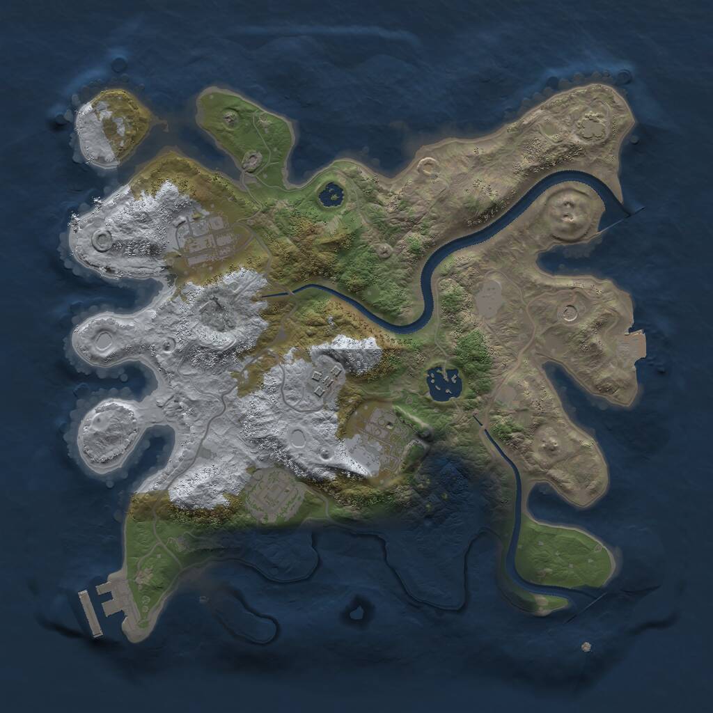 Rust Map: Procedural Map, Size: 3000, Seed: 8012, 9 Monuments