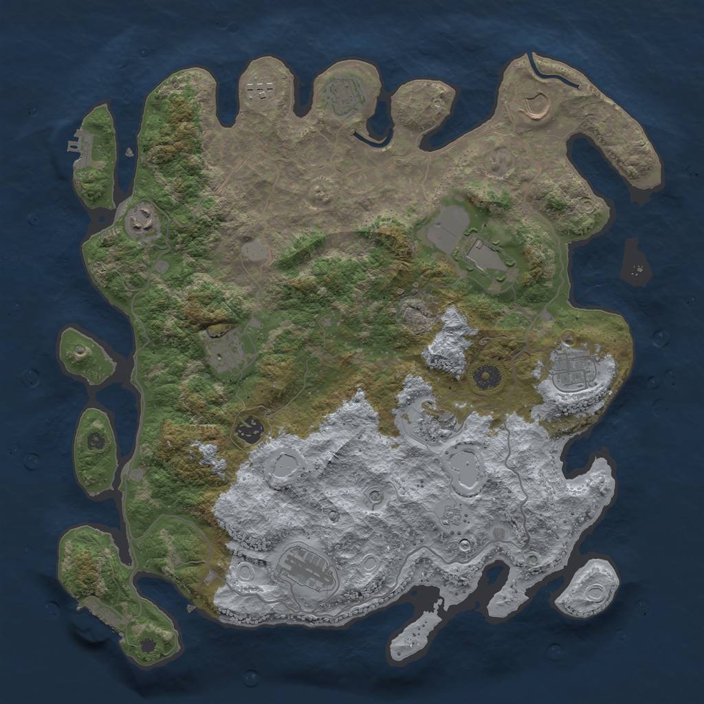 Rust Map: Procedural Map, Size: 4000, Seed: 111162, 19 Monuments
