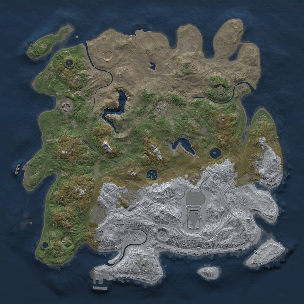 Rust Map: Procedural Map, Size: 4250, Seed: 13144, 14 Monuments