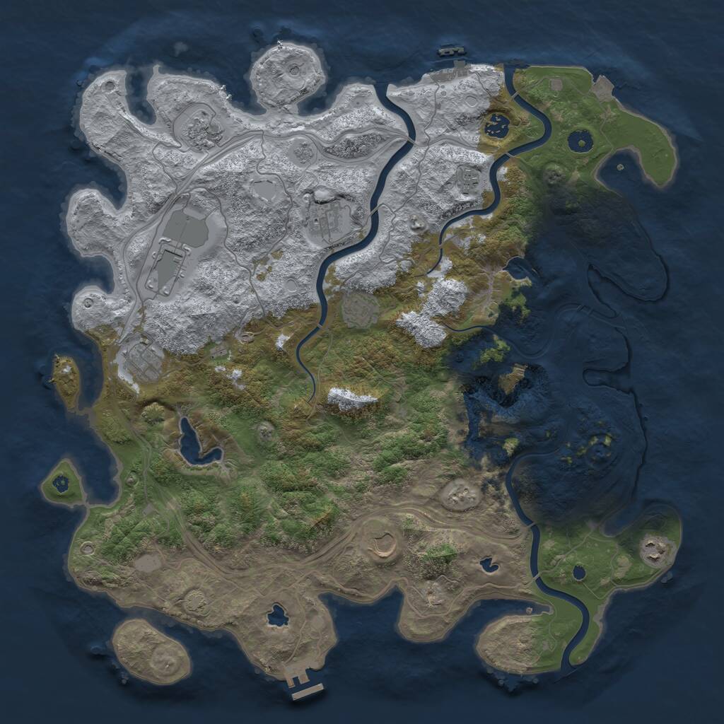 Rust Map: Procedural Map, Size: 4500, Seed: 213318, 15 Monuments