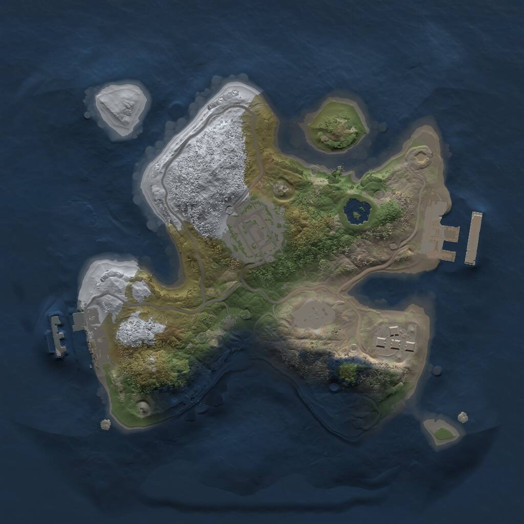 Rust Map: Procedural Map, Size: 2000, Seed: 561255315, 5 Monuments