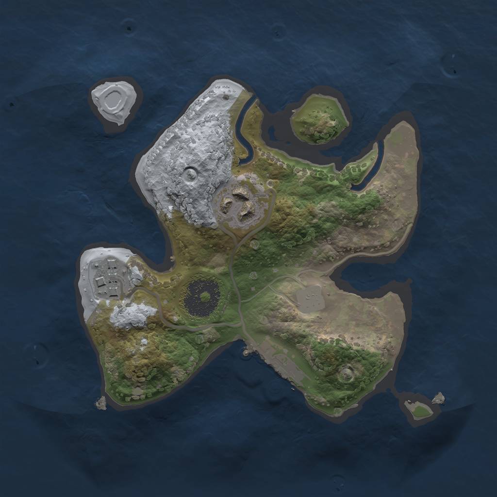 Rust Map: Procedural Map, Size: 2000, Seed: 561255315, 8 Monuments