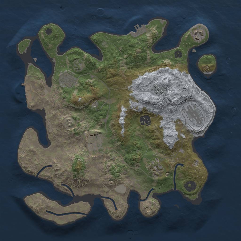 Rust Map: Procedural Map, Size: 3200, Seed: 83824442, 15 Monuments