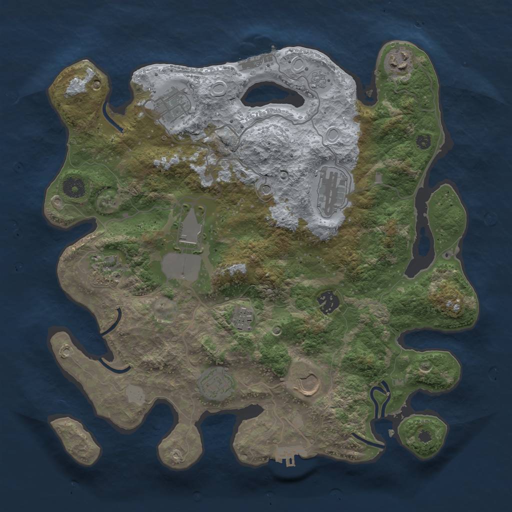 Rust Map: Procedural Map, Size: 3500, Seed: 1118926855, 18 Monuments