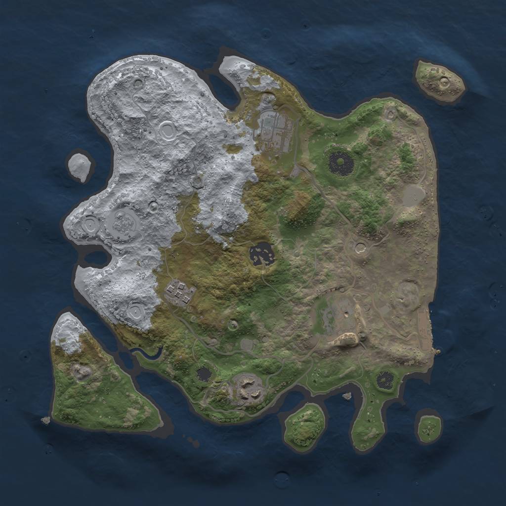 Rust Map: Procedural Map, Size: 3000, Seed: 1313303450, 11 Monuments