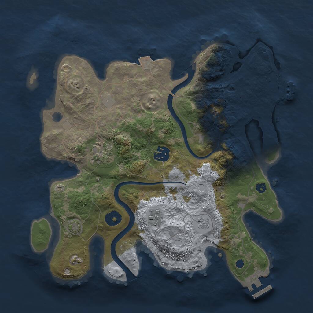 Rust Map: Procedural Map, Size: 3000, Seed: 2094147594, 9 Monuments