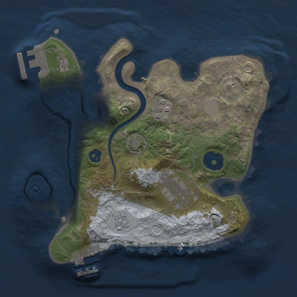 Rust Map: Procedural Map, Size: 2250, Seed: 1521091635, 8 Monuments