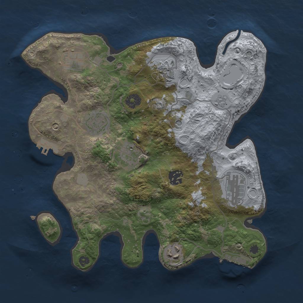 Rust Map: Procedural Map, Size: 3000, Seed: 815876936, 16 Monuments