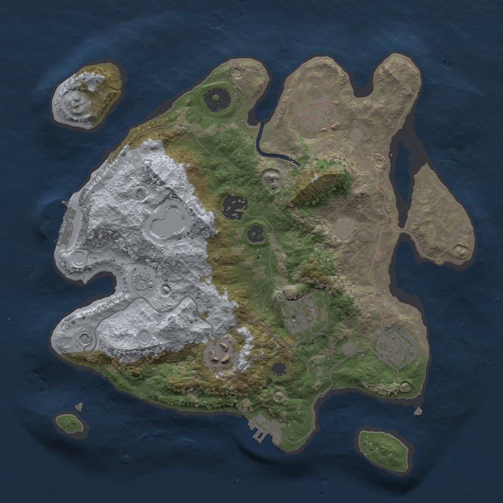 Rust Map: Procedural Map, Size: 3000, Seed: 7172, 12 Monuments