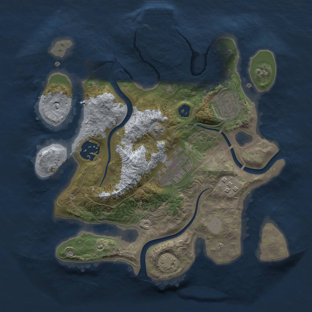 Rust Map: Procedural Map, Size: 2500, Seed: 1354, 7 Monuments