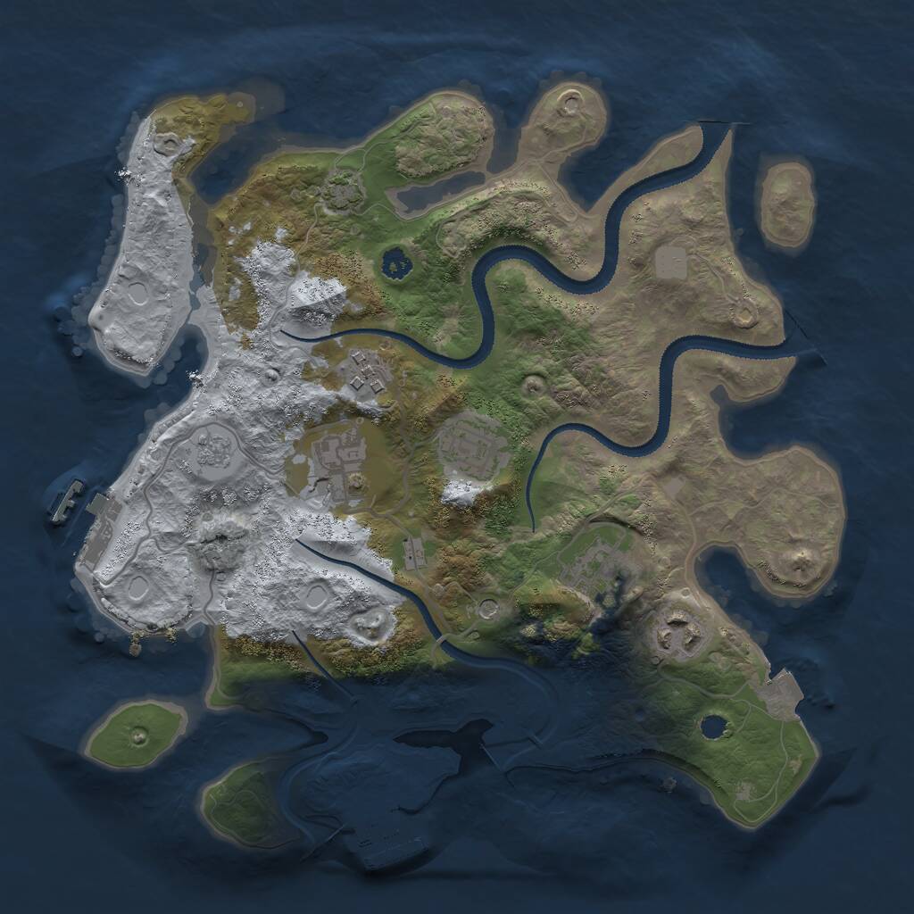 Rust Map: Procedural Map, Size: 3000, Seed: 6789432, 11 Monuments