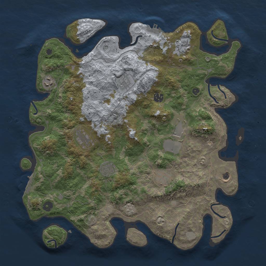 Rust Map: Procedural Map, Size: 4000, Seed: 20230117, 17 Monuments