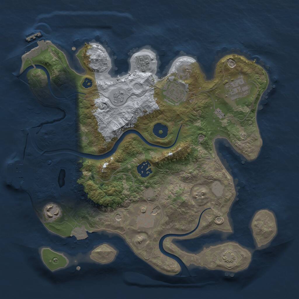 Rust Map: Procedural Map, Size: 3000, Seed: 13584, 12 Monuments