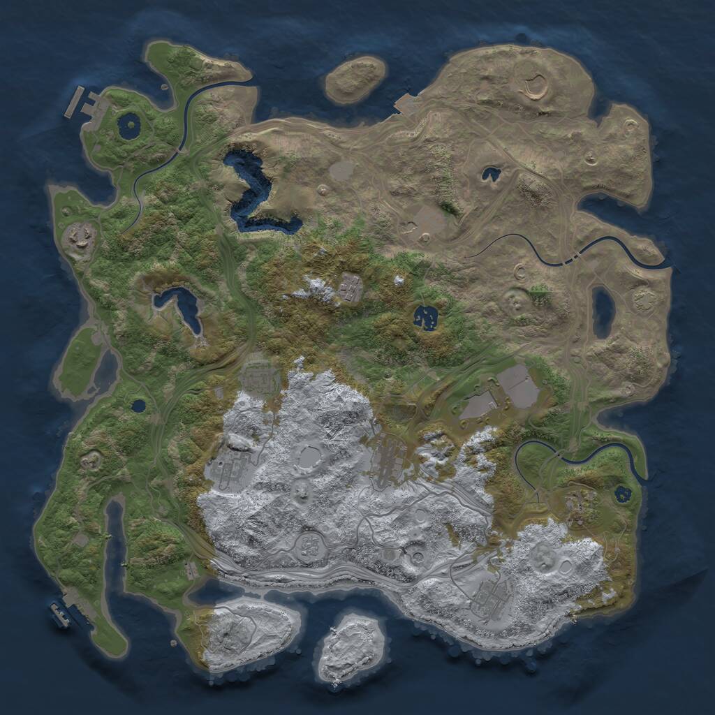 Rust Map: Procedural Map, Size: 4250, Seed: 22399243, 17 Monuments