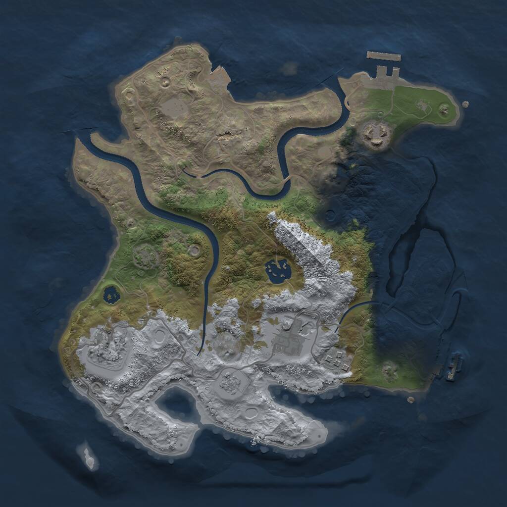 Rust Map: Procedural Map, Size: 3000, Seed: 1991705838, 11 Monuments