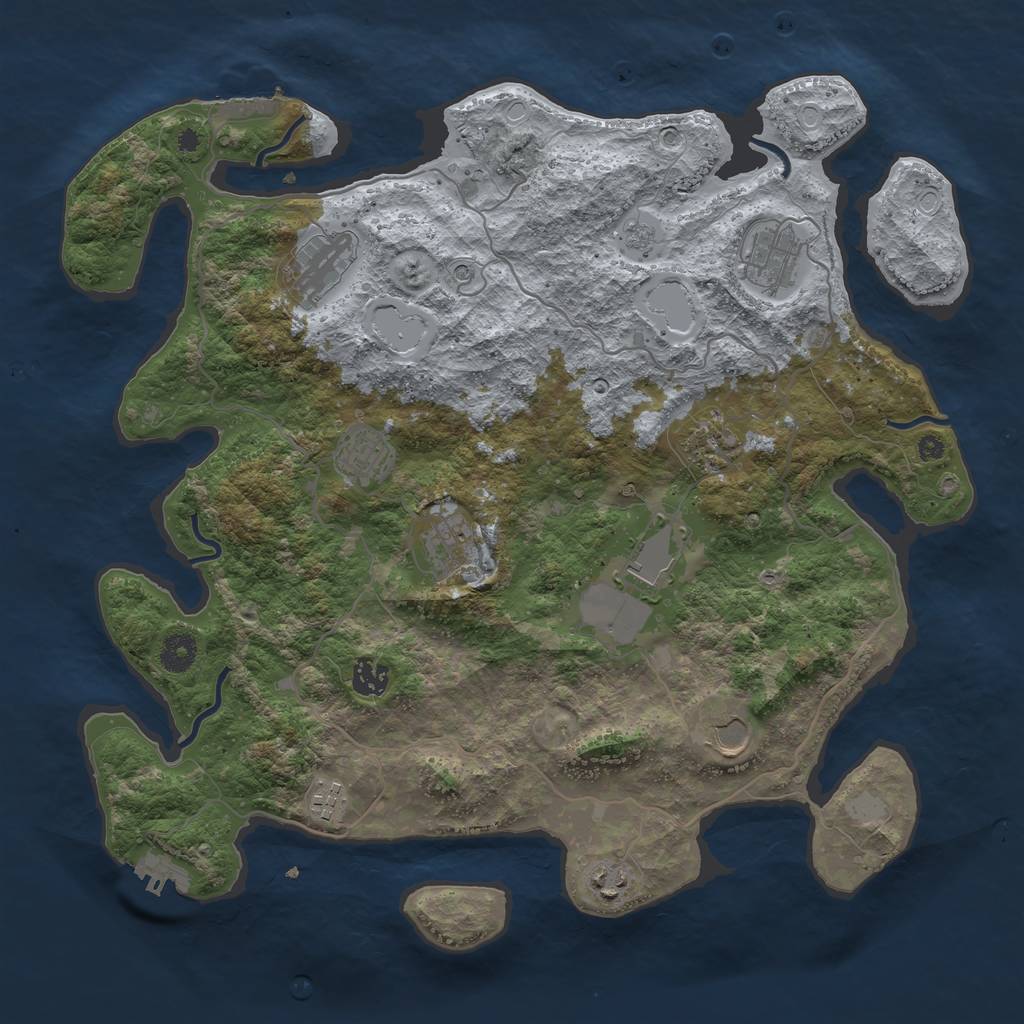 Rust Map: Procedural Map, Size: 4000, Seed: 167543755, 19 Monuments