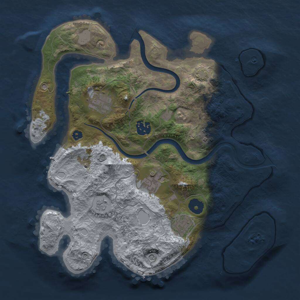 Rust Map: Procedural Map, Size: 3000, Seed: 51000, 9 Monuments
