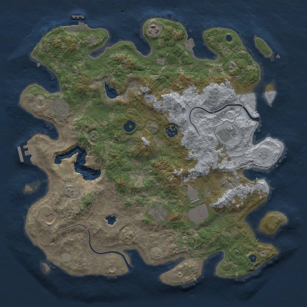 Rust Map: Procedural Map, Size: 4000, Seed: 12312312, 14 Monuments