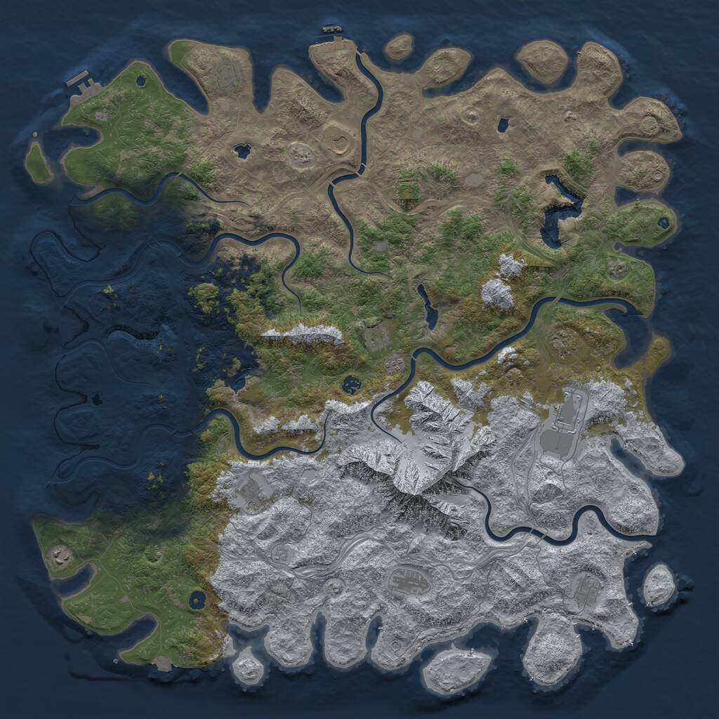 Rust Map: Procedural Map, Size: 6000, Seed: 1966690128, 17 Monuments