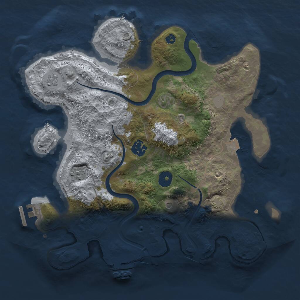 Rust Map: Procedural Map, Size: 3000, Seed: 1235011483, 8 Monuments