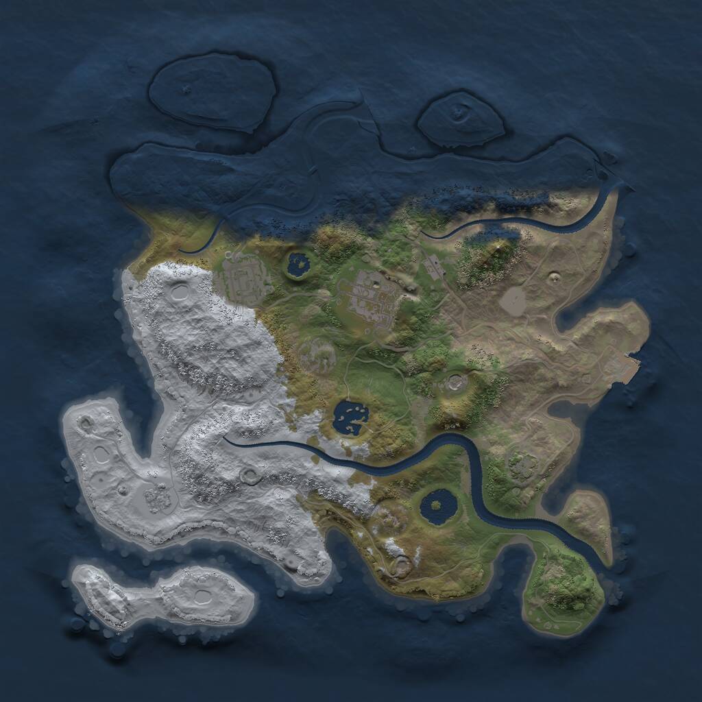 Rust Map: Procedural Map, Size: 2986, Seed: 6969, 7 Monuments