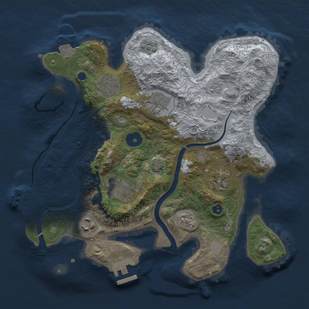 Rust Map: Procedural Map, Size: 3000, Seed: 154552727, 12 Monuments