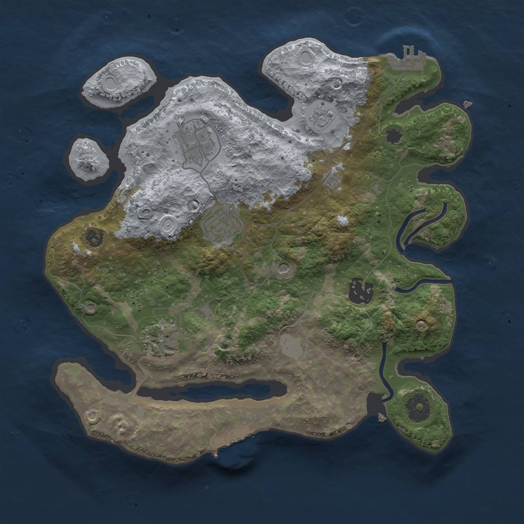 Rust Map: Procedural Map, Size: 3000, Seed: 11056, 13 Monuments