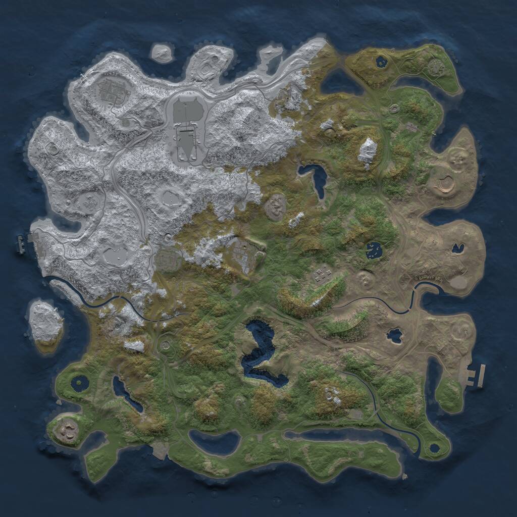 Rust Map: Procedural Map, Size: 4500, Seed: 2122022, 15 Monuments