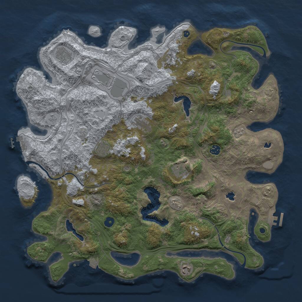 Rust Map: Procedural Map, Size: 4500, Seed: 2122022, 15 Monuments