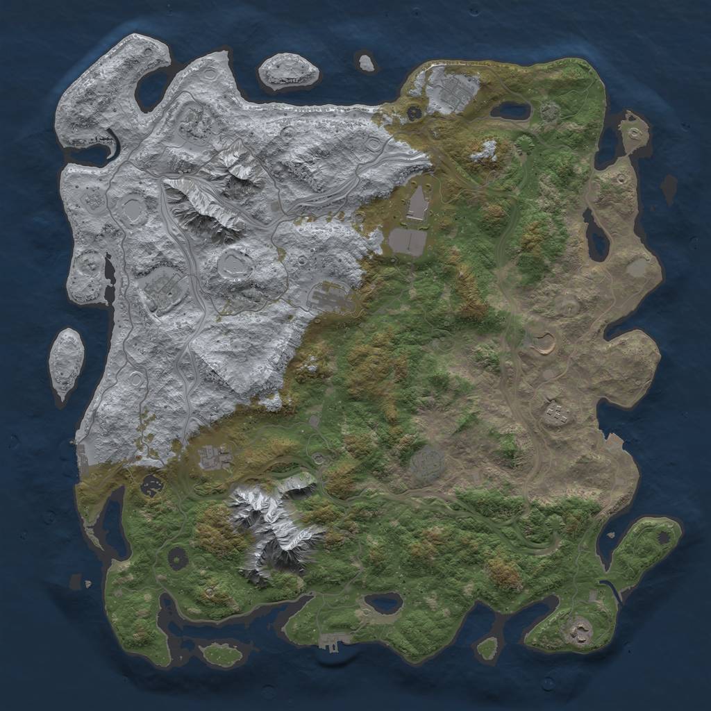Rust Map: Procedural Map, Size: 5000, Seed: 1535136157, 19 Monuments