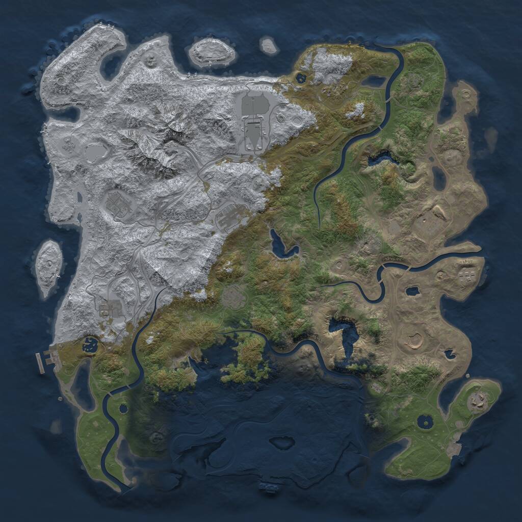 Rust Map: Procedural Map, Size: 5000, Seed: 1535136157, 17 Monuments