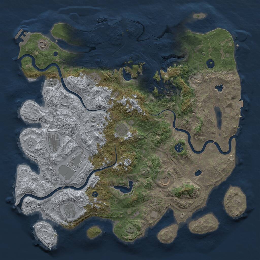 Rust Map: Procedural Map, Size: 4500, Seed: 754826141, 15 Monuments
