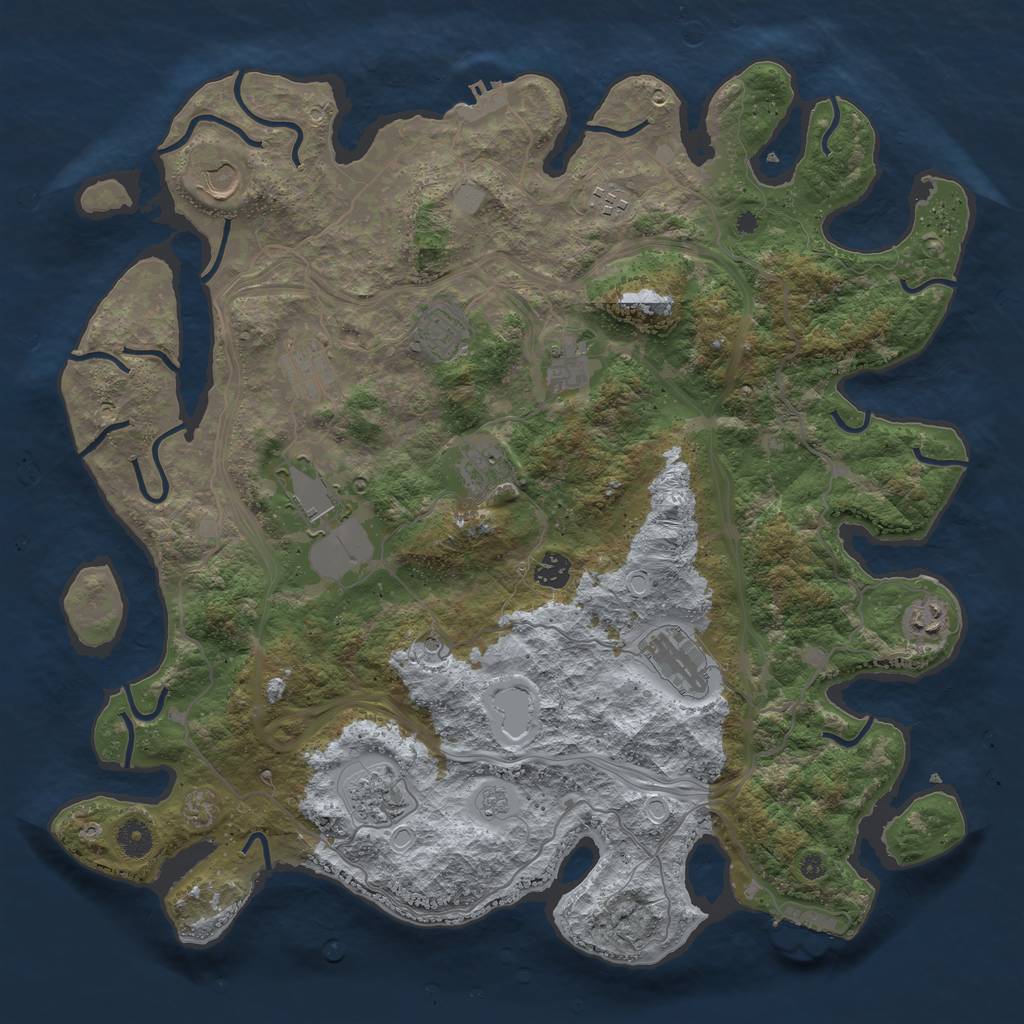 Rust Map: Procedural Map, Size: 4250, Seed: 1448807272, 18 Monuments