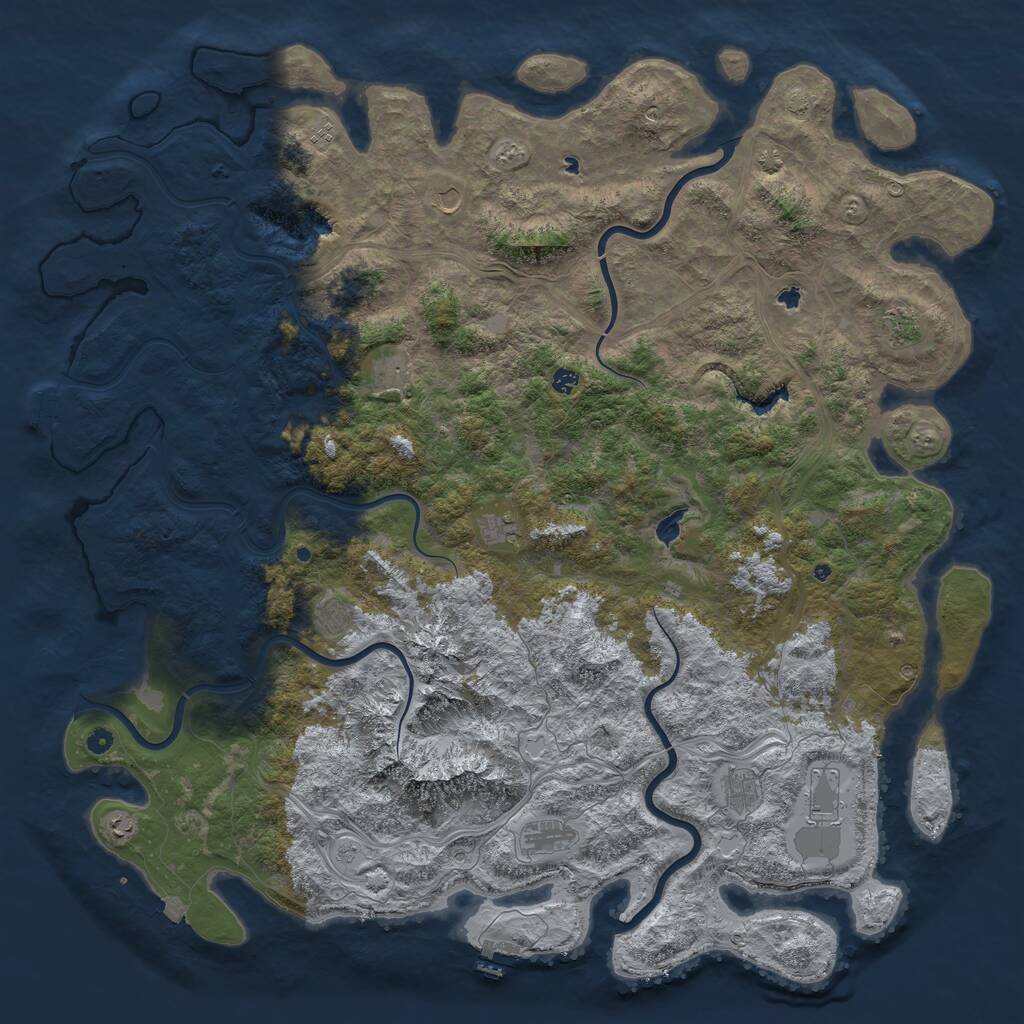 Rust Map: Procedural Map, Size: 6000, Seed: 268435419, 17 Monuments