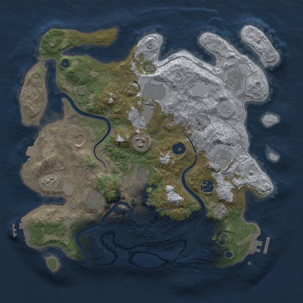 Rust Map: Procedural Map, Size: 3600, Seed: 1234567890, 15 Monuments