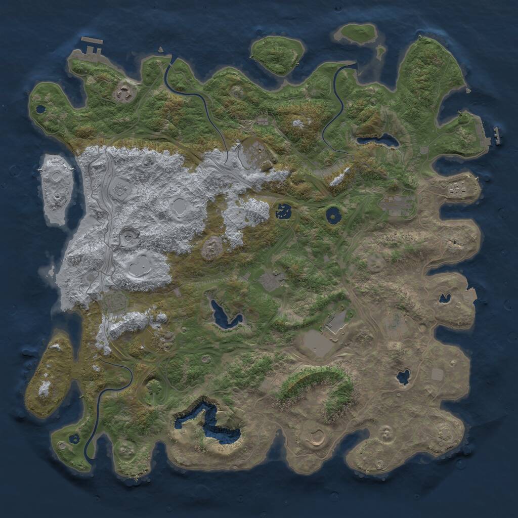 Rust Map: Procedural Map, Size: 4800, Seed: 2130736287, 17 Monuments