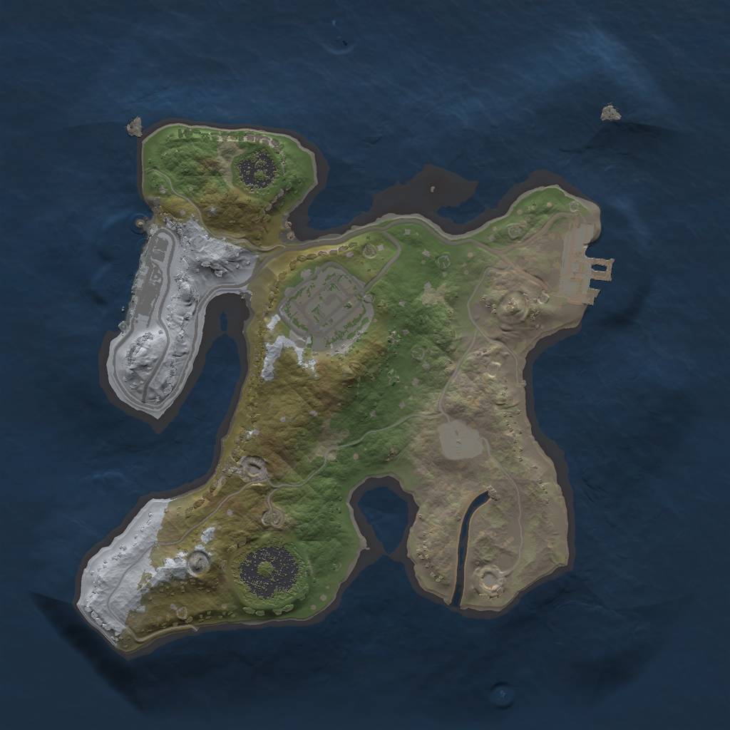 Rust Map: Procedural Map, Size: 2000, Seed: 52031007, 8 Monuments