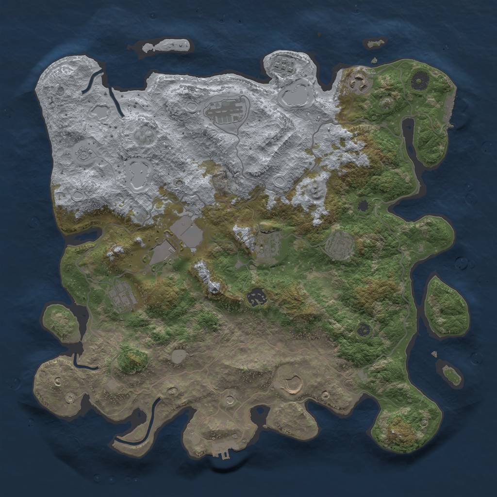 Rust Map: Procedural Map, Size: 4000, Seed: 800672478, 18 Monuments