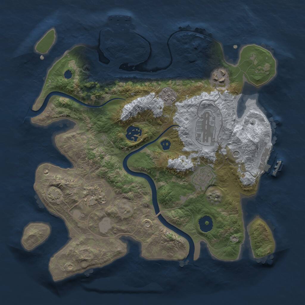 Rust Map: Procedural Map, Size: 3000, Seed: 89943, 11 Monuments