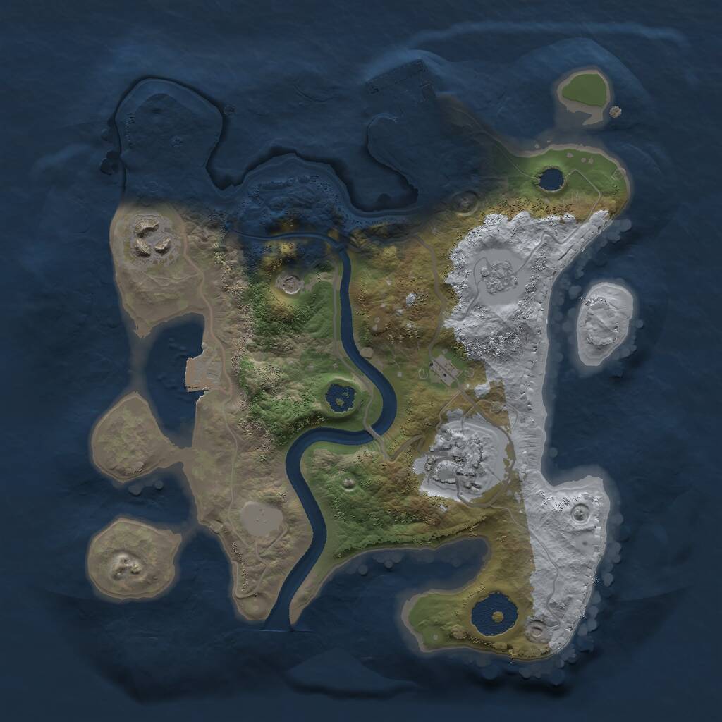 Rust Map: Procedural Map, Size: 2500, Seed: 167943, 6 Monuments