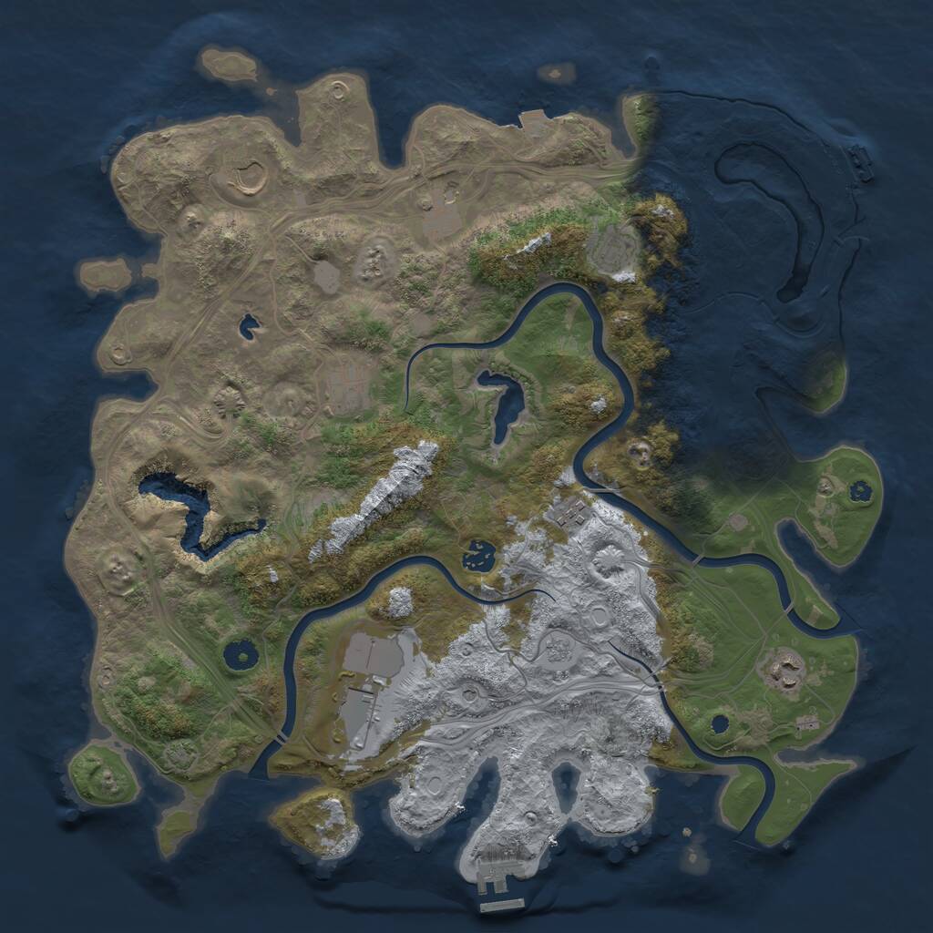 Rust Map: Procedural Map, Size: 4250, Seed: 2004943397, 14 Monuments