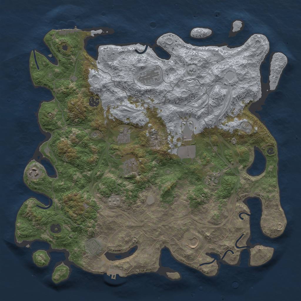 Rust Map: Procedural Map, Size: 4250, Seed: 129743517, 17 Monuments
